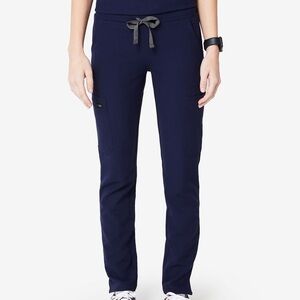 Figs Yola Elastic Waistband Skinny Scrub Pants in Navy Blue Size XXS petite